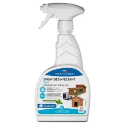 Spray désinfectant 5 en 1 pour l'environnement des animaux coloris blanc Francodex – 750 ml