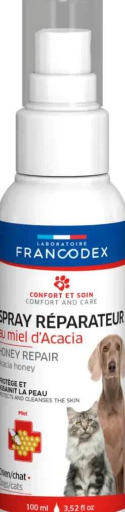 Spray réparateur miel pour chien et chat Francodex – 100 ml