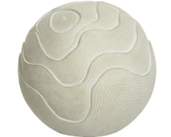 Statue cylindrique en fibre argile coloris blanc cassé Decoris - 51 x 51 x 47,5 cm