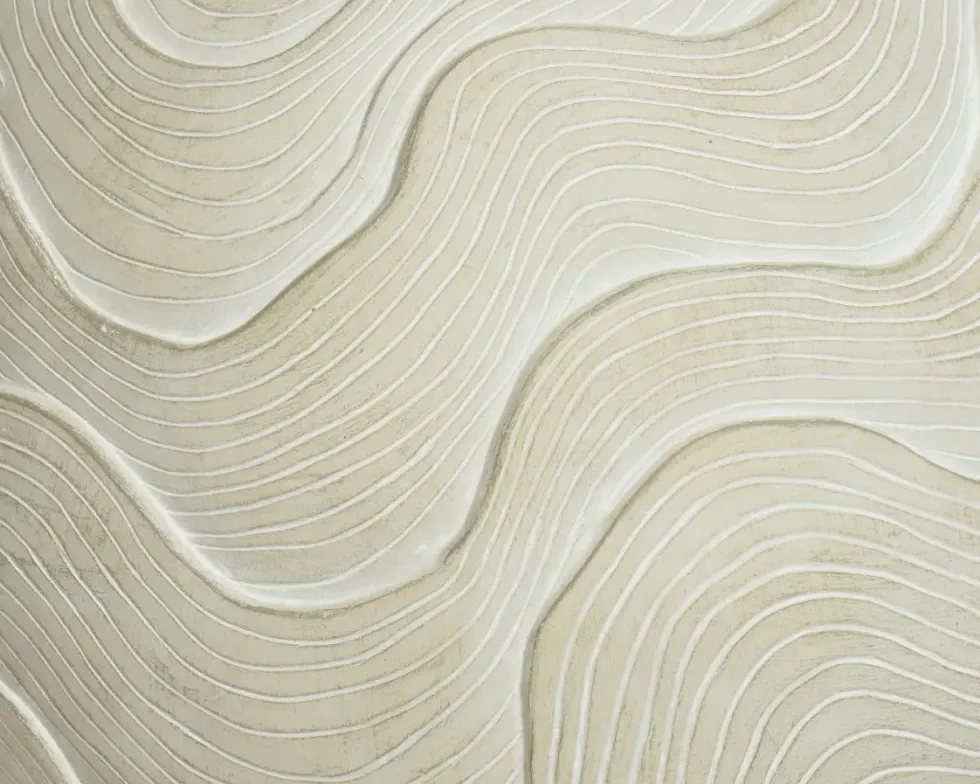 Statue cylindrique en fibre argile coloris blanc cassé Decoris - 51 x 51 x 47,5 cm