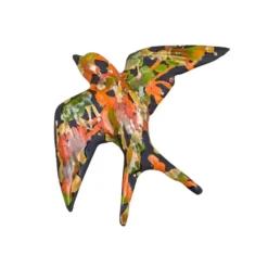 Statue de jardin hirondelle multicolore Atelier des Cigales - 17 cm