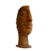 Statue demi-visage mosaïque en métal effet argile - 38 x 38 x 101 cm