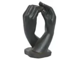 Statue forme mains en polymagnésium anthracite Kaemingk - 22 x 26 x 43 cm