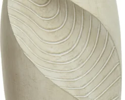 Statue ovale en fibre argile coloris blanc cassé Decoris - 30,5 x 30,5 x 79 cm