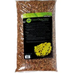 Substrat pour terrarium coloris marron éclat de coco Reptile Planete Coco Chips Litter - 18 L