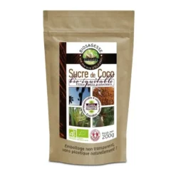 Sucre de coco moulu bio équitable en sachet de 200 g