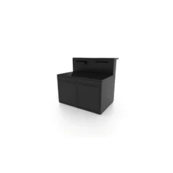 Support cuisine fermé en acier noir forme comptoir de bar Forge Adour - 120 x 97,2 x 112,5 cm