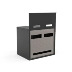 Support pour plancha coloris noir en acier - 80 x 60 x 109 cm