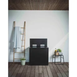Support pour plancha coloris noir en acier - 80 x 60 x 109 cm