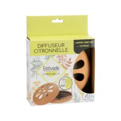 Support spirale terre cuite avec 6 spirales citronnelle coloris marron Denis & Fils