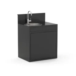 Support évier coloris noir en acier - 80 x 60 x 109 cm