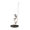 Suspension mangeoire ronde décor mésanges en métal recyclé Chouette & Co - 40 cm