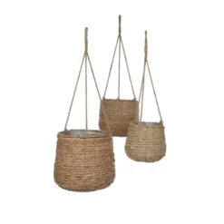 Suspension panier coloris marron en osier Avalon Mica Decorations - 90 x Ø 30 cm