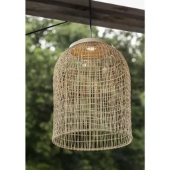 Suspension solaire bohème en rotin synthétique Ko Samuy - Ø 34 x H 46 cm