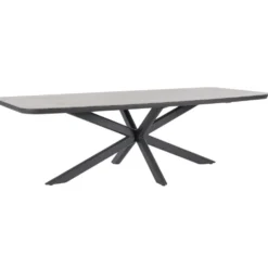Table anthracite en aluminium et pierre naturelle Bizzotto Isacco - 240 x 110 x 75 cm