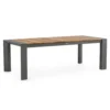 Table avec allonges Capucine coloris bois en aluminium et teck - 228/294 x 100 cm