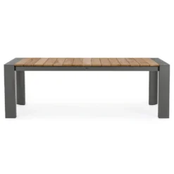 Table avec allonges Capucine coloris bois en aluminium et teck - 228/294 x 100 cm