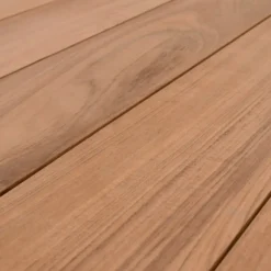 Table avec allonges Capucine coloris bois en aluminium et teck - 228/294 x 100 cm