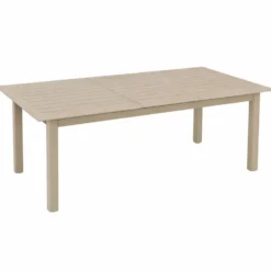 Table balcon coloris beige en aluminium Caméline II - 110 x 170 x 70 cm