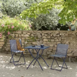 Table Balcony colorblock en acier zingué Lafuma - 70 x 64 x 73 cm