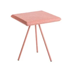 Table basse carrée brique craquelée en métal - 46 x 46 x 50 cm