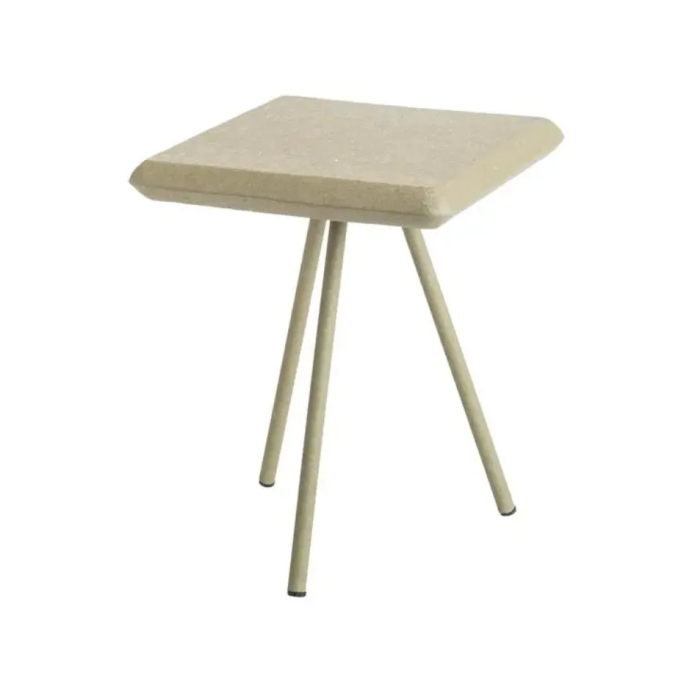Table basse carrée verte craquelée en métal - 36 x 36 x 40 cm