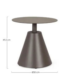 Table basse coloris cocao en aluminium Bizzotto Aloha - Ø 50 x 49,5 cm