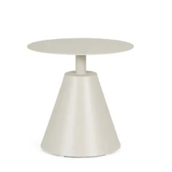 Table basse coloris sable en aluminium Bizzotto Aloha - Ø 50 x 49,5 cm