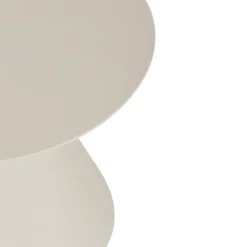Table basse coloris sable en aluminium Bizzotto Aloha - Ø 50 x 49,5 cm