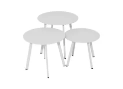 Table basse en acier coloris blanc Proloisirs Massaï -Ø50 x H43 cm