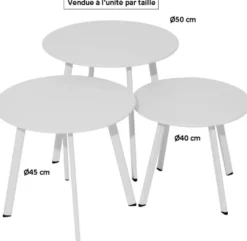 Table basse en acier coloris blanc Proloisirs Massaï -Ø50 x H43 cm