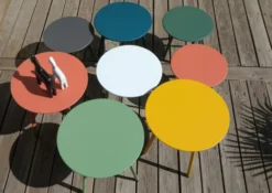 Table basse en acier coloris blanc Proloisirs Massaï -Ø50 x H43 cm