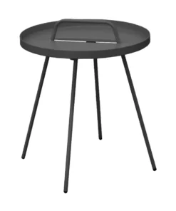 Table basse en acier coloris gris Flower - Ø 41 x H 51 cm