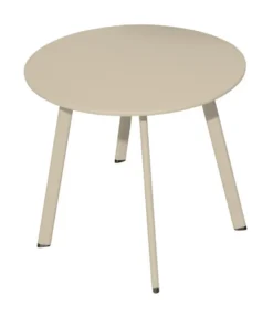 Table basse Massaî coloris beige en acier - Ø 40 x 35 cm