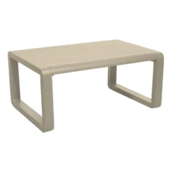 Table basse Quenza II coloris beige en aluminium - 90 x 60 x 41 cm