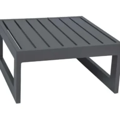 Table basse repose pieds coloris gris en aluminium Stern - 72 x 72 x 33 cm