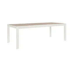 Table Calla avec allonges coloris blanc en aluminium - 220/340 x 100 cm
