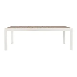 Table Calla avec allonges coloris blanc en aluminium - 220/340 x 100 cm