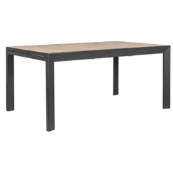 Table Calla avec allonges naturel coloris bois en aluminium - 160/240 x 100 cm