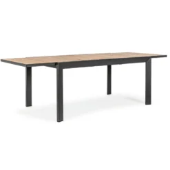 Table Calla avec allonges naturel coloris bois en aluminium - 160/240 x 100 cm