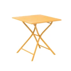 Table carrée en aluminium coloris miel Max - 70 x 70 x 74 cm