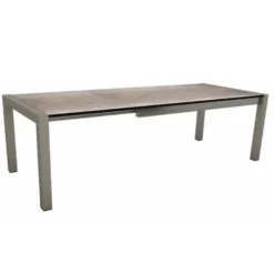 Table coloris graphite/smoky en aluminium Stern - 174/214/254 x 90 x 75 cm
