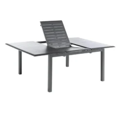 Table coloris noir en aluminium Caméline II Proloisirs - 140 x 140 x 200 cm