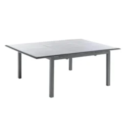 Table coloris noir en aluminium Caméline II Proloisirs - 140 x 140 x 200 cm