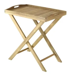 Table d'appoint plateau coloris marron en acacia - 68 x 44 x 73 cm