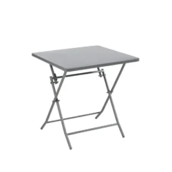 Table de jardin pliante Clivia coloris gris en acier - 70 x 70 x 71 cm