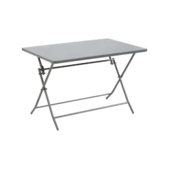 Table de jardin pliante Clivia coloris gris anthracite en acier - 110 x 70 x 71 cm