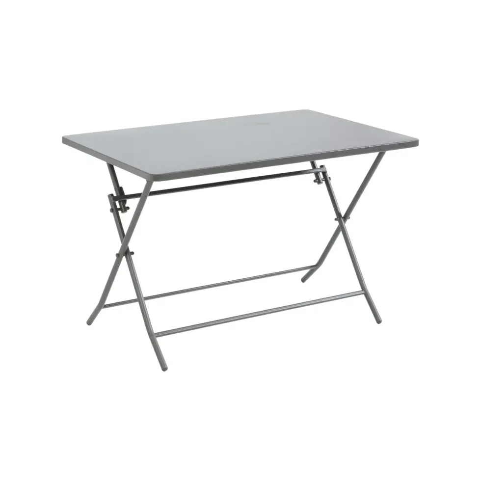 Table de jardin pliante Clivia coloris gris anthracite en acier - 110 x 70 x 71 cm