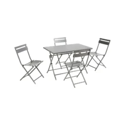 Table de jardin pliante Clivia coloris gris anthracite en acier - 110 x 70 x 71 cm