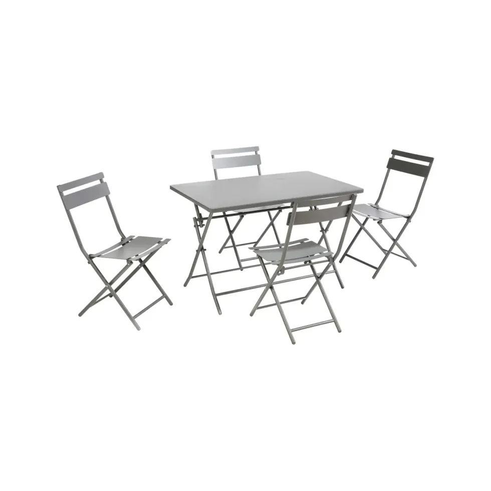 Table de jardin pliante Clivia coloris gris anthracite en acier - 110 x 70 x 71 cm